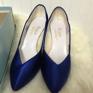 Sapphire Blue Satin Heels